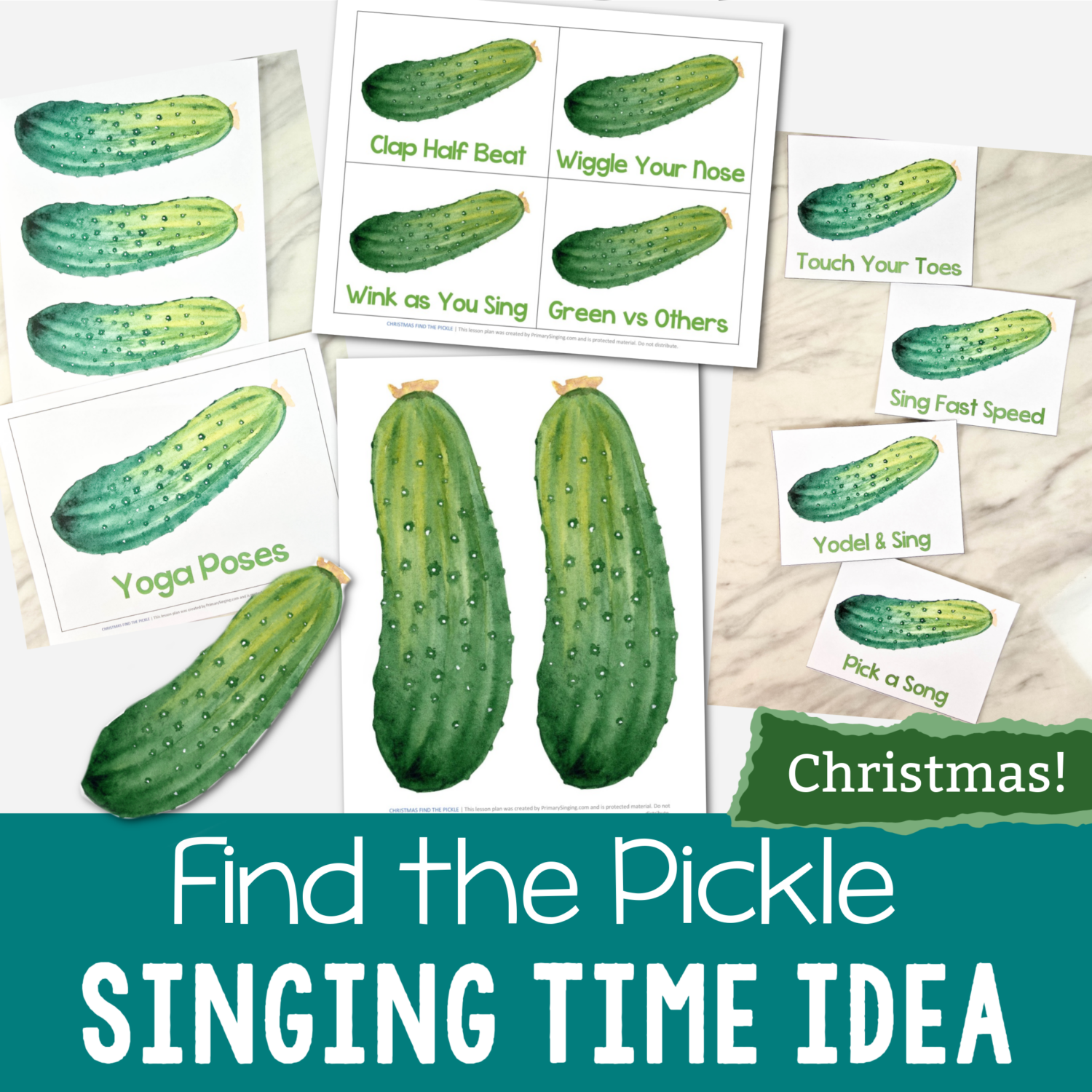 December Overview & Christmas Activities 4 Shop Christmas Find the Pickle Singing Time Idea