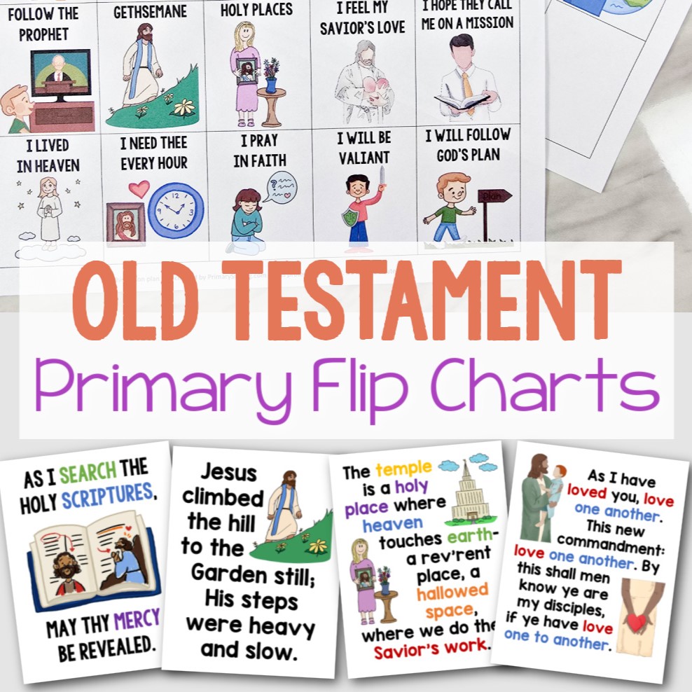 Old Testament Bulletin Board Ideas 16 Come Follow Me Old Testament Singing Time Flip Charts - Use this go-to resource to find all of your song charts for the old testament year! Plus lots of resources to help LDS Primary Music leaders make the most out of using flipcharts in Singing Time!
