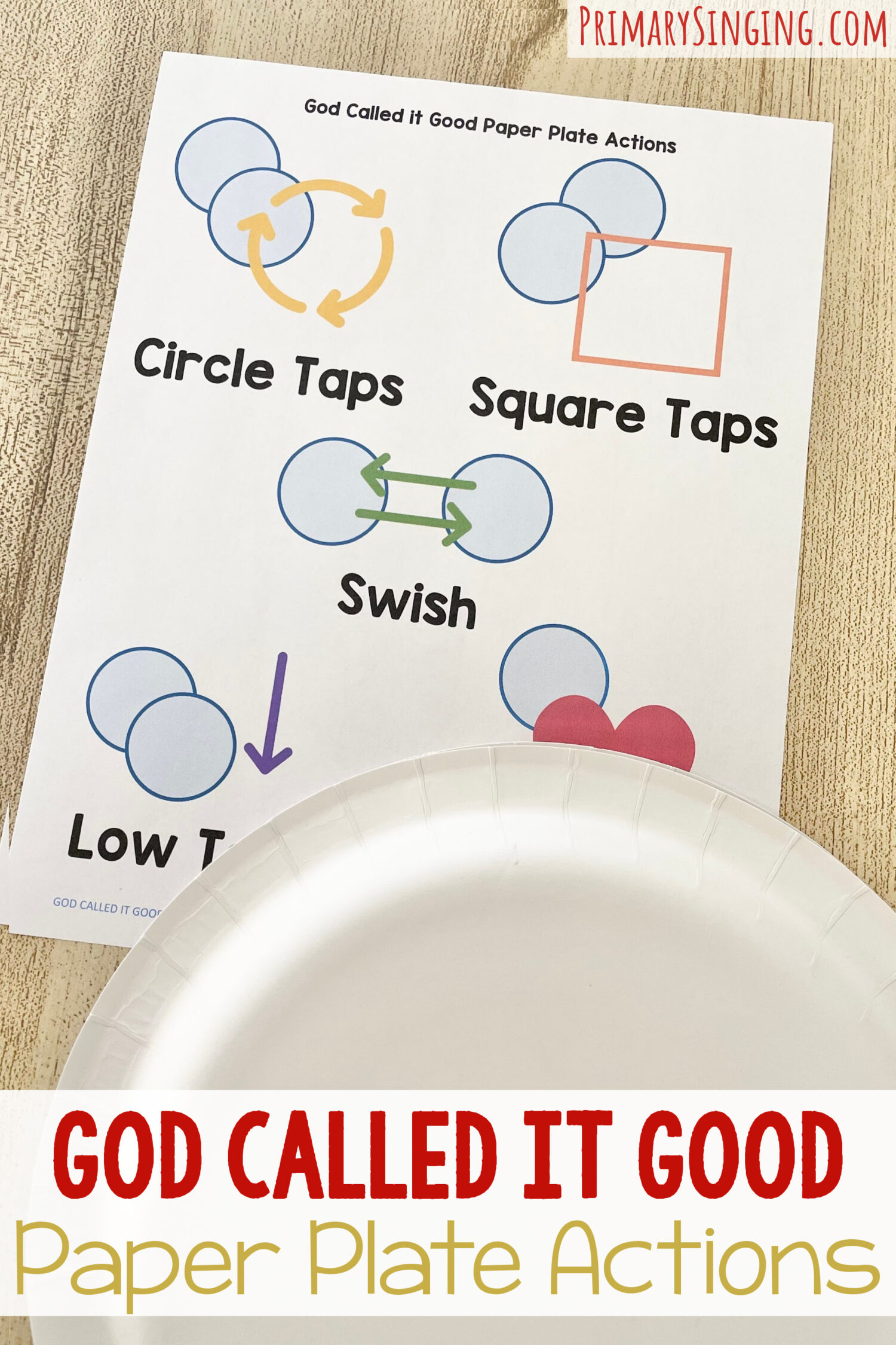 God Called it Good Paper Plate Actions 1 God Called it Good Paper Plate Actions - Follow along with this rhythm pattern with simple actions for each line of this Old Testament song with printable song helps for LDS Primary Music Leaders and families.