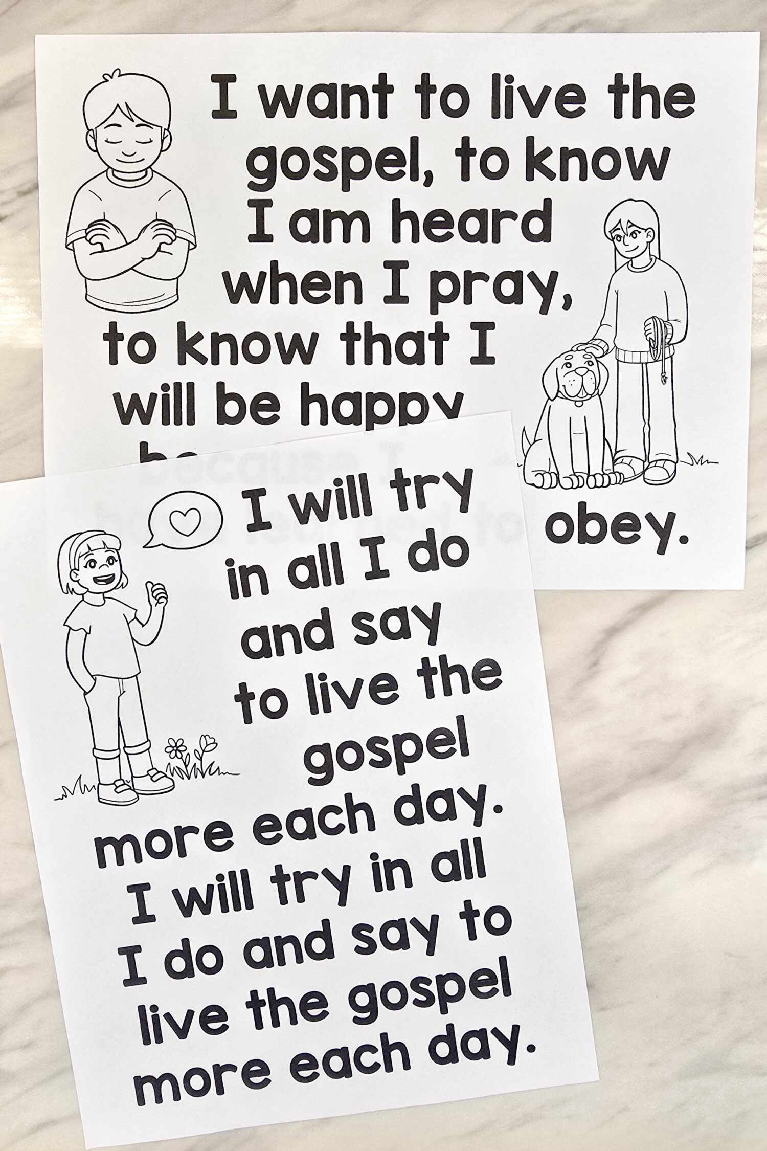 I Want to Live the Gospel Flip Chart for singing time - Custom illustrated song chart for LDS Primary music leaders featuring the new updated lyrics!