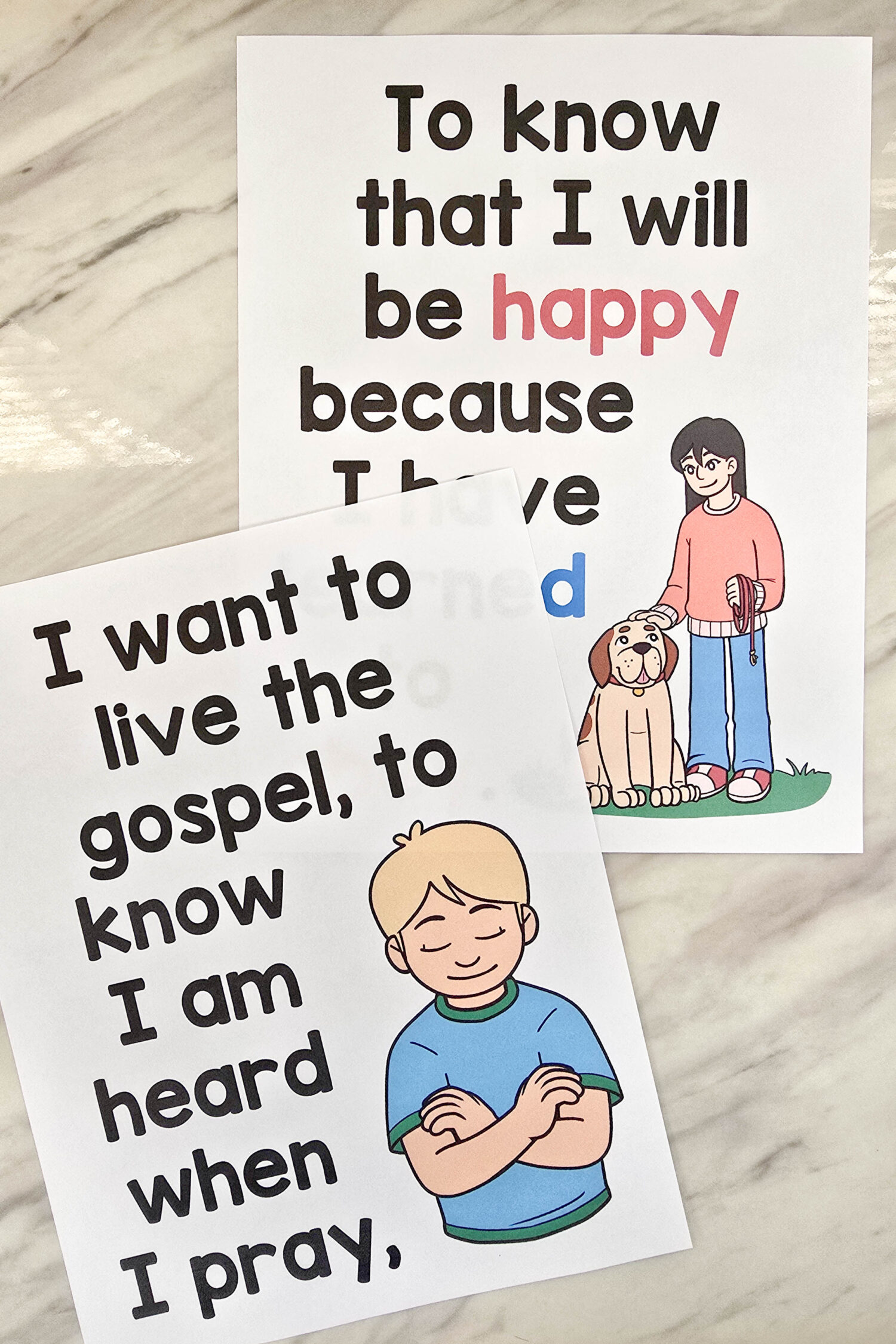 I Want to Live the Gospel Flip Chart for singing time - Custom illustrated song chart for LDS Primary music leaders featuring the new updated lyrics!