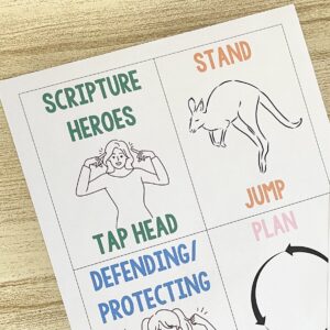 Our Time to Shine Movement Words - Have some fun trying these movements that pair with keywords throughout this primary song! Includes printable movement word cards for LDS Primary Music Leaders and families.