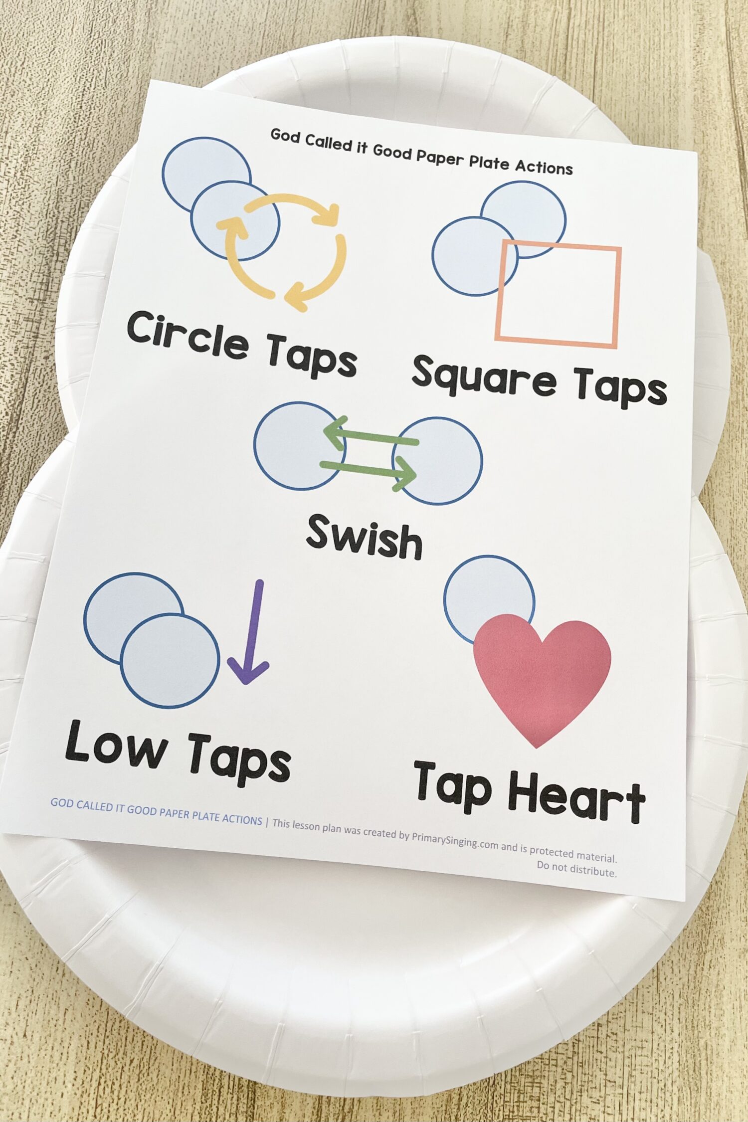 God Called it Good Paper Plate Actions 3 God Called it Good Paper Plate Actions - Follow along with this rhythm pattern with simple actions for each line of this Old Testament song with printable song helps for LDS Primary Music Leaders and families.