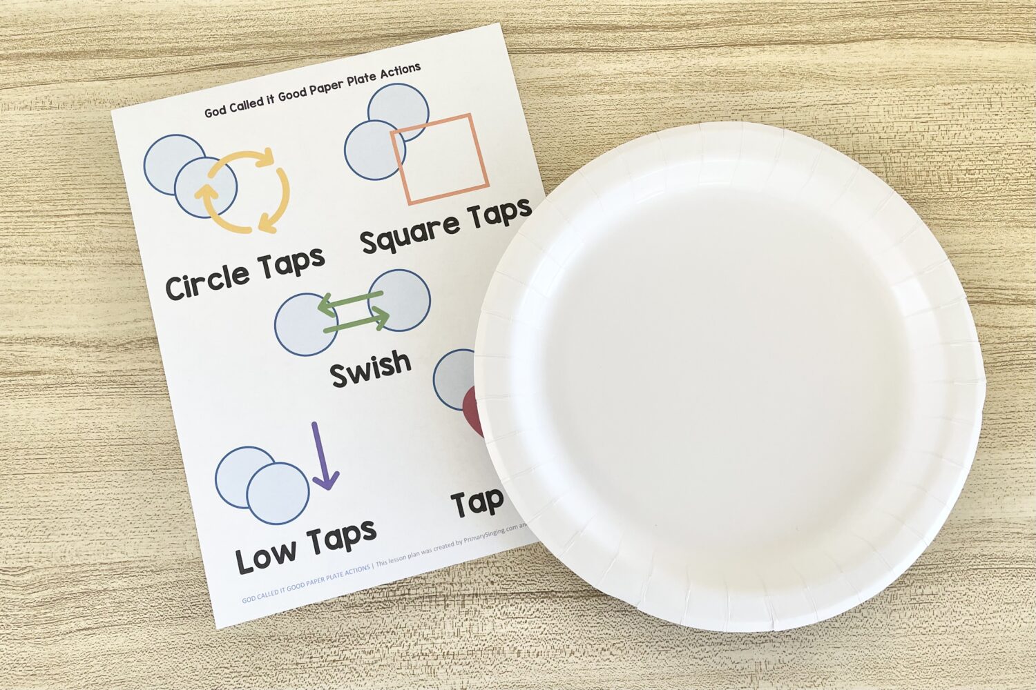 God Called it Good Flip Chart 4 God Called it Good Paper Plate Actions - Follow along with this rhythm pattern with simple actions for each line of this Old Testament song with printable song helps for LDS Primary Music Leaders and families.