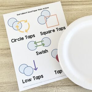 God Called it Good Paper Plate Actions - Follow along with this rhythm pattern with simple actions for each line of this Old Testament song with printable song helps for LDS Primary Music Leaders and families.