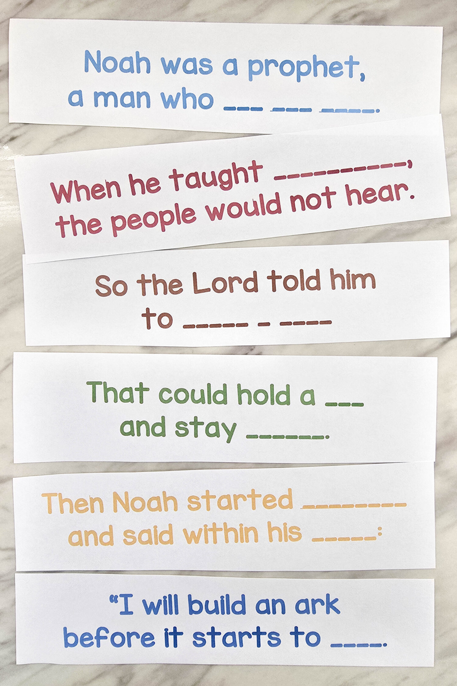 Build an Ark Fill in the Phrase 3 Build an Ark Fill in the Phrase Fun Singing Time Idea - Can you finish the phrase of the song as you learn the melody line by line. Fun lesson plan for LDS Primary music leaders.