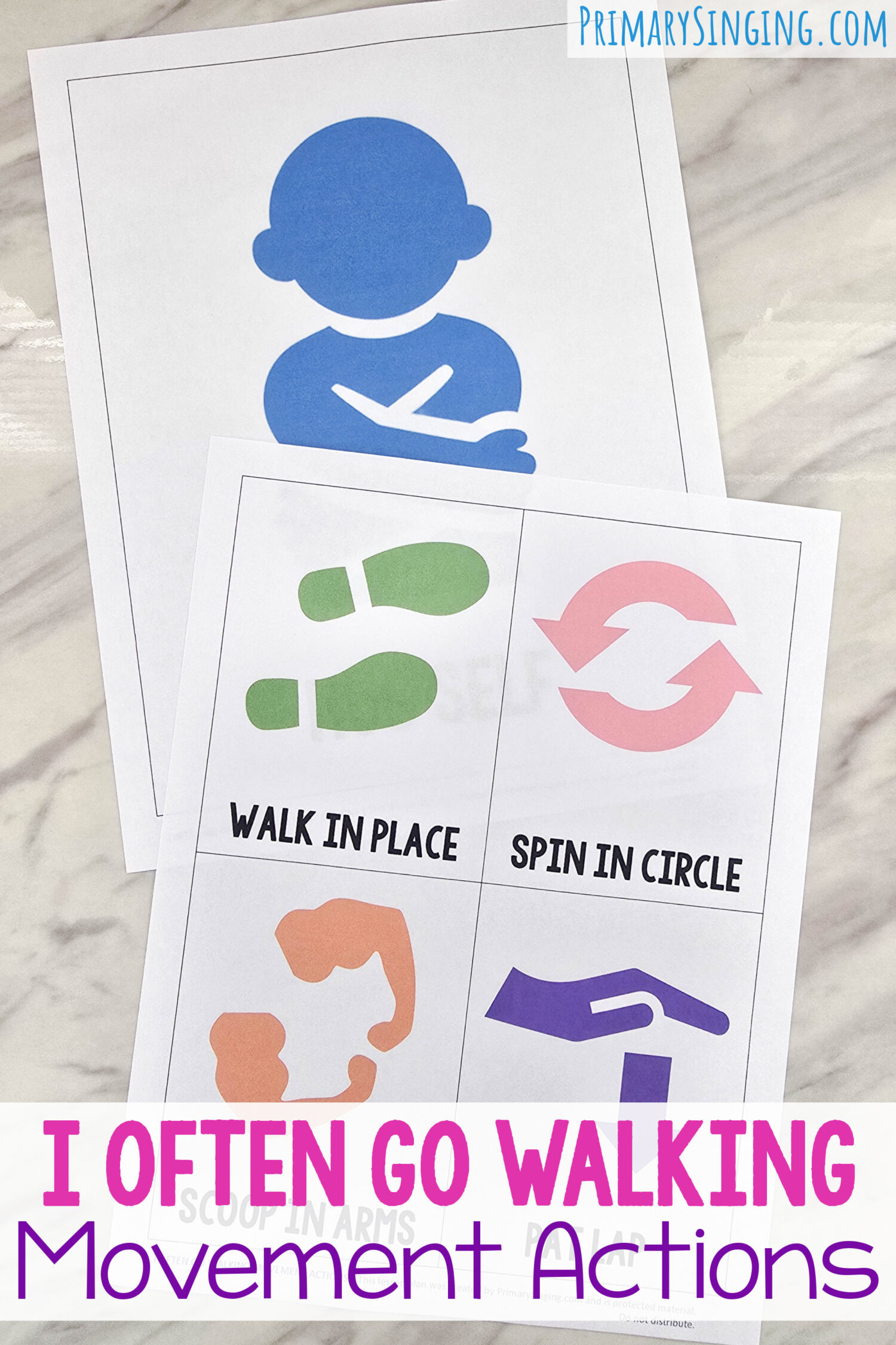 I Often Go Walking Movement Actions fun Singing Time activity to help the kids easily remember the song lyrics as you add actions for the keywords of each phrase! Printable song helps for LDS Primary Music Leaders teaching this sweet Mother's Day song.