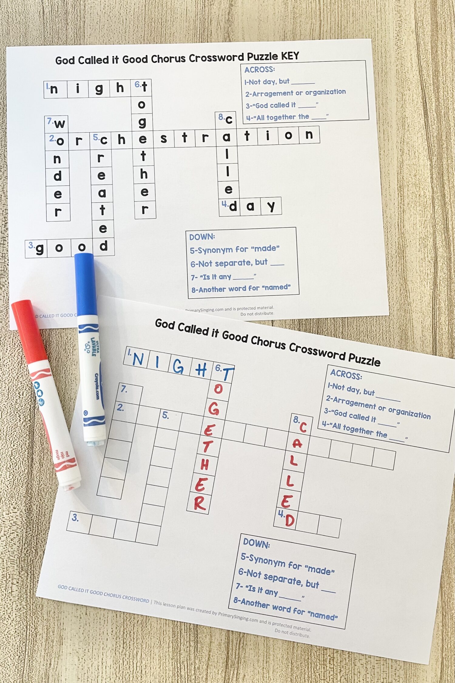 God Called it Good Crossword 4 God Called it Good Chorus Crossword - Complete this crossword with keyword clues for a fun way to review this Old Testament primary song with printable song helps for LDS Primary Music Leaders.