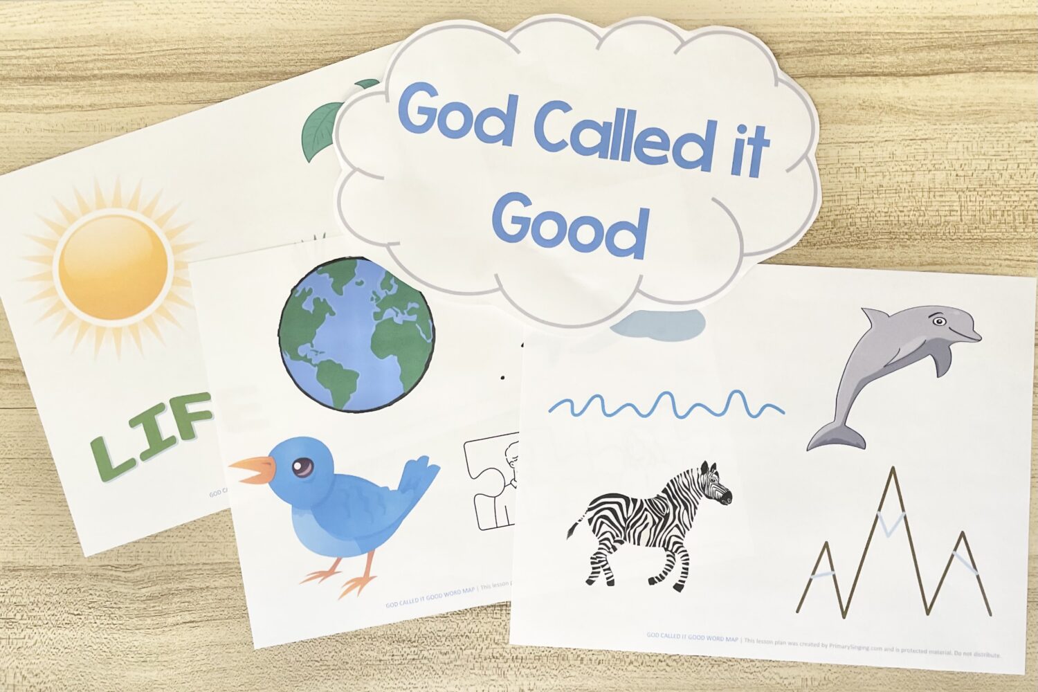 God Called it Good Word Map - Visualize the lyrics and create a map using pictures that represent the creation story as you teach this Old Testament primary song with printable song helps for LDS Primary Music Leaders and families.
