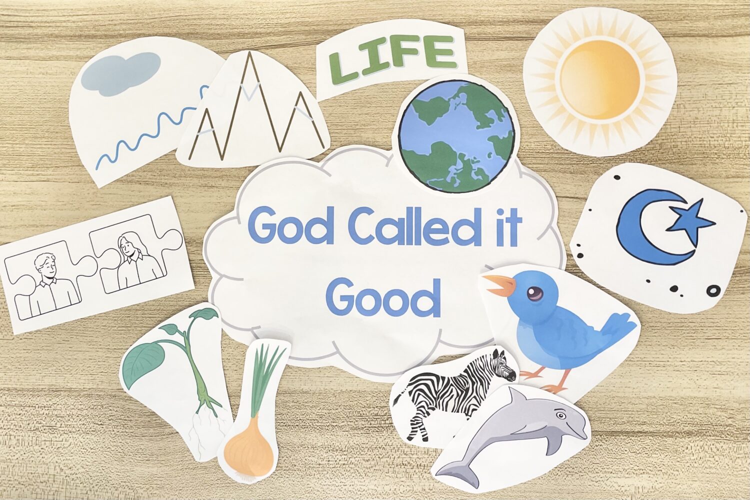 God Called it Good Word Map - Visualize the lyrics and create a map using pictures that represent the creation story as you teach this Old Testament primary song with printable song helps for LDS Primary Music Leaders and families.