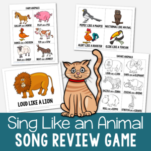Sing Like an Animal Review Game - Use this fun game in Singing Time to review a song of your choice or a mix of songs. Pick an animal card and sing with their fun and silly ways to sing!