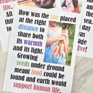 God Called it Good Flip Chart - Printable song chart with pictures and lyrics for this sweet new LDS Primary song by Carrie Yoast!