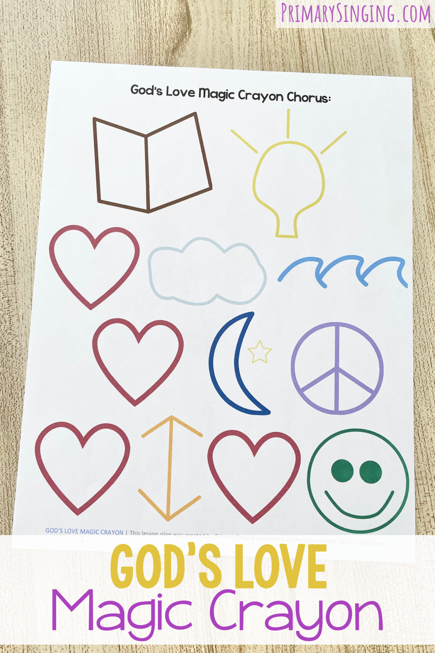 God's Love Magic Crayon - Use this imaginative singing time idea and draw simple pictures in the air to represent keywords as you teach this song in primary!