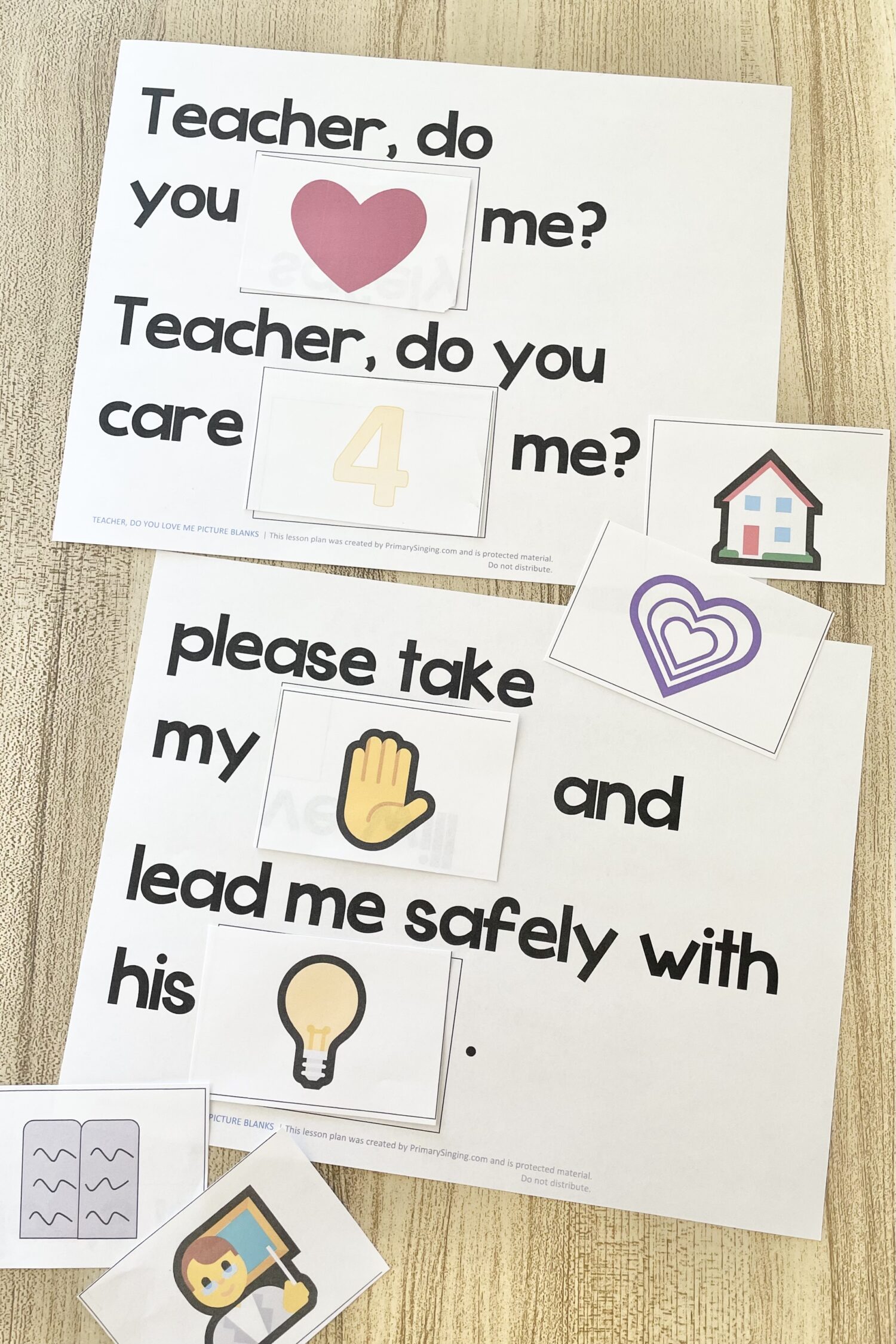 Teacher, Do You Love Me Picture Blanks 2 Teacher, Do You Love Me Picture Blanks - Fill in each missing blank with the correct image for a fun way to review this primary song with printable song helps for LDS Primary Music Leaders.