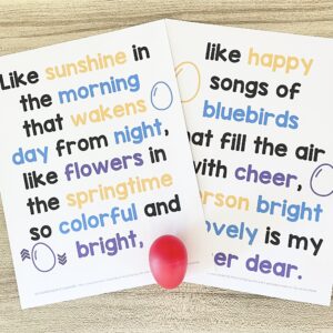 My Mother Dear Egg Shakers - Shake on keywords for a fun way to engage your primary children as you review this sweet Mother's Day song with printable song helps for LDS Primary Music Leaders.