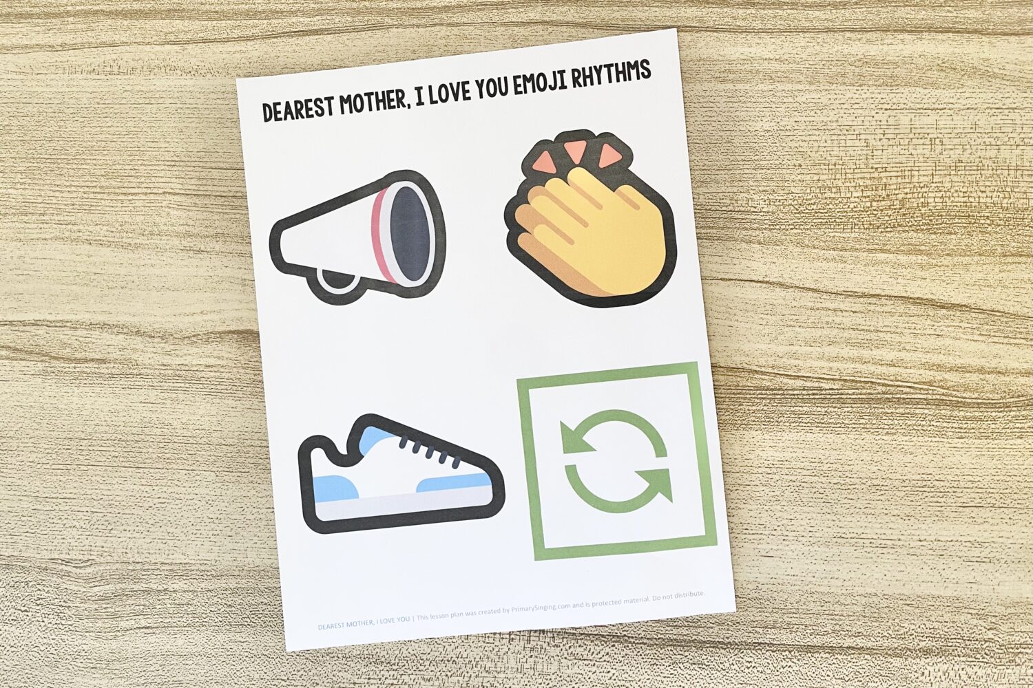 Dearest Mother, I Love You Emoji Rhythms 7 Dearest Mother, I Love You Emoji Rhythms - Pair keywords with simple movements for a fun way to review this Mother's Day song in primary. Includes printable song helps for LDS Primary Music Leaders.