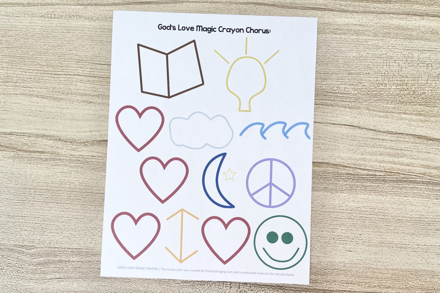 God's Love Magic Crayon - Use this imaginative singing time idea and draw simple pictures in the air to represent keywords as you teach this song in primary!