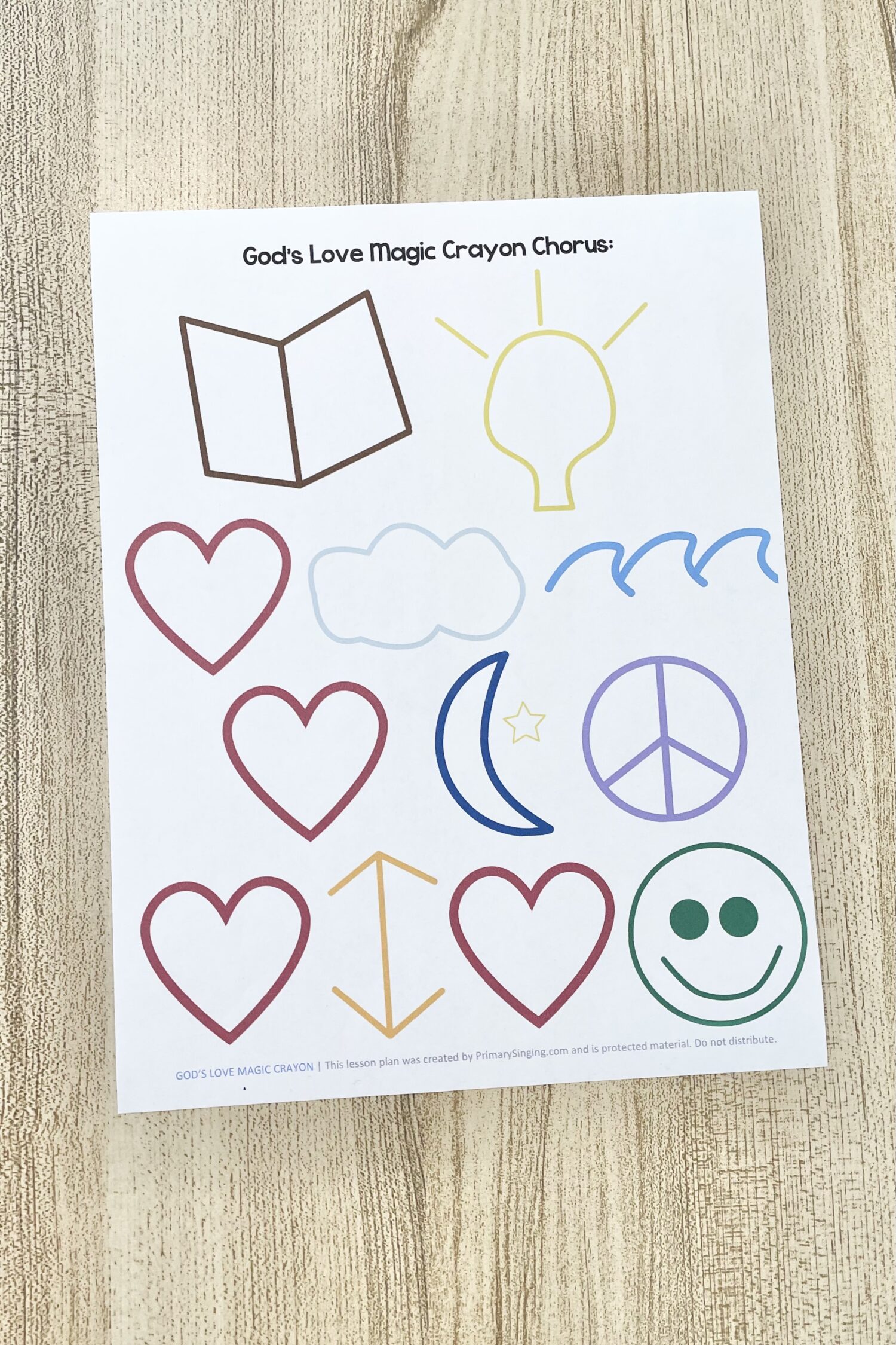 God's Love Magic Crayon - Use this imaginative singing time idea and draw simple pictures in the air to represent keywords as you teach this song in primary!