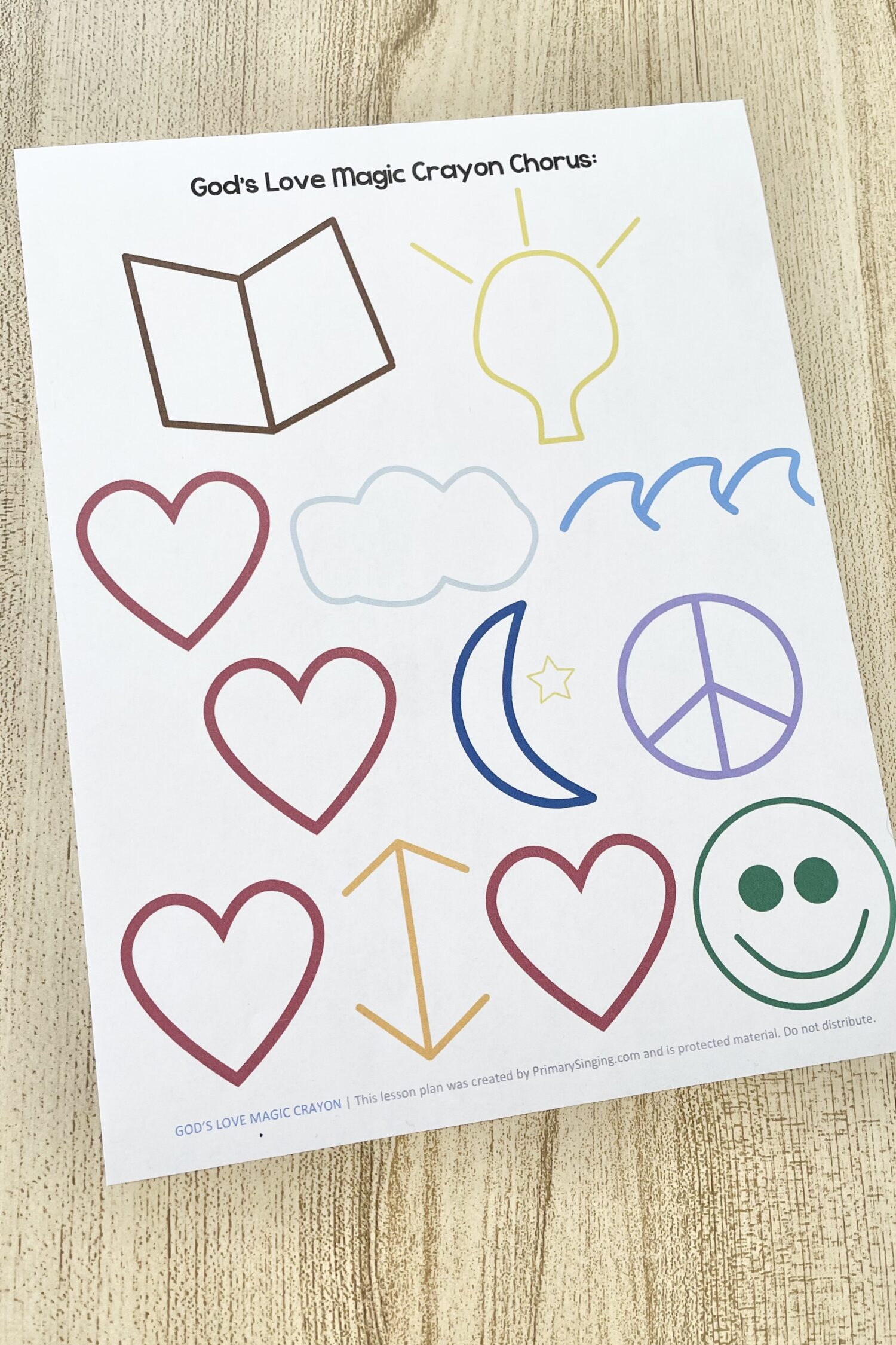 God's Love Magic Crayon - Use this imaginative singing time idea and draw simple pictures in the air to represent keywords as you teach this song in primary!