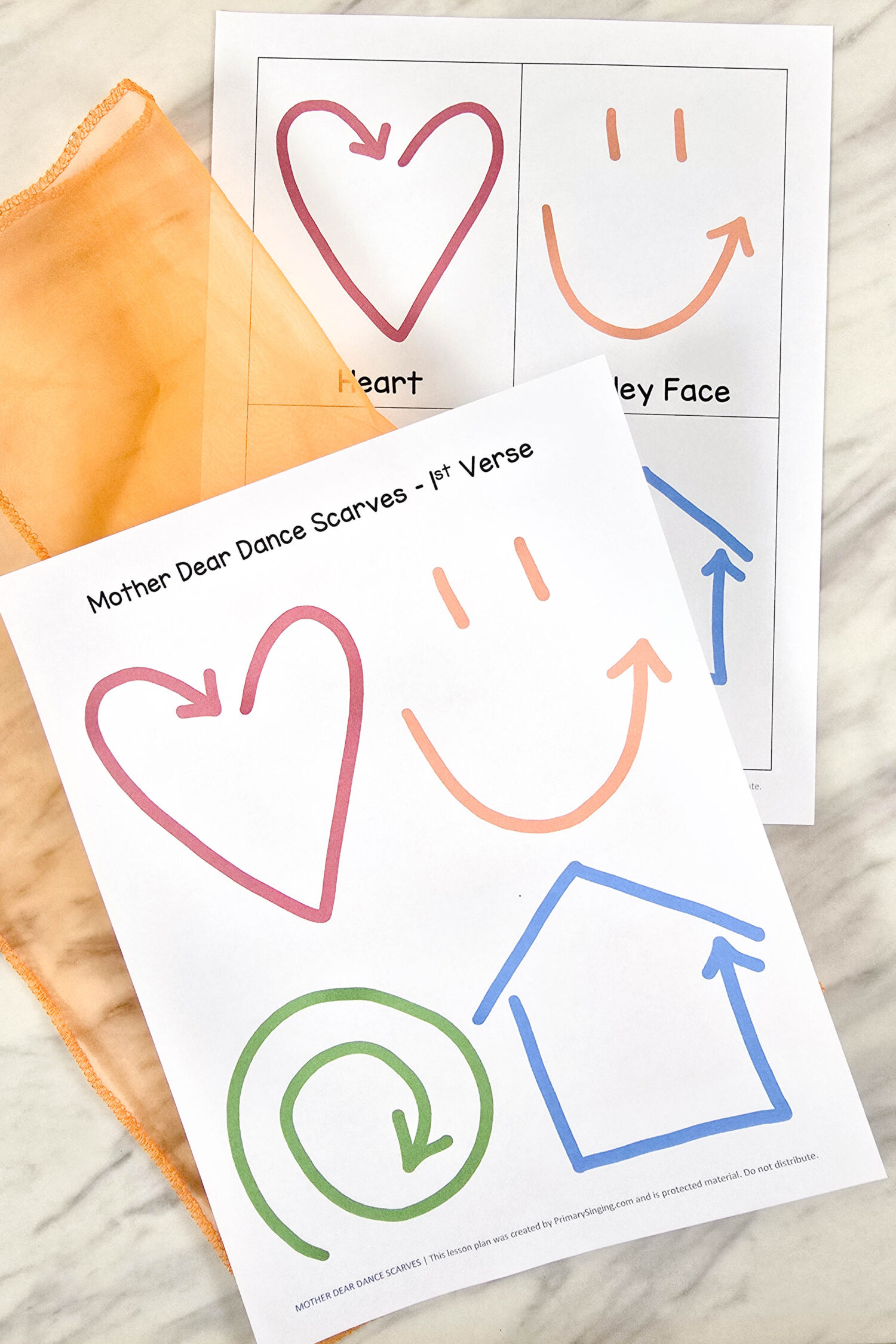 Mother Dear Dance Scarves 3 Mother Dear Dance Scarves fun singing time activity - move your dance scarve in the air to represent shapes tied to each line of the song lyrics! Fun and engaging lesson plan for LDS Primary music leaders for this sweet Mother's Day song.