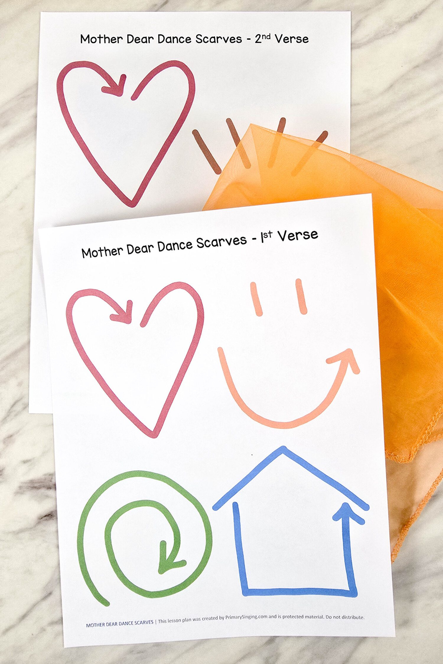 Mother Dear Dance Scarves 2 Mother Dear Dance Scarves fun singing time activity - move your dance scarve in the air to represent shapes tied to each line of the song lyrics! Fun and engaging lesson plan for LDS Primary music leaders for this sweet Mother's Day song.