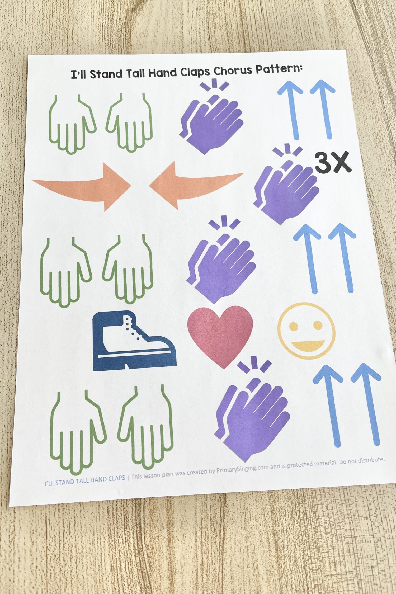 I'll Stand Tall Hand Claps - Follow along with this fun clapping pattern with repeating actions to get everyone involved during singing time!