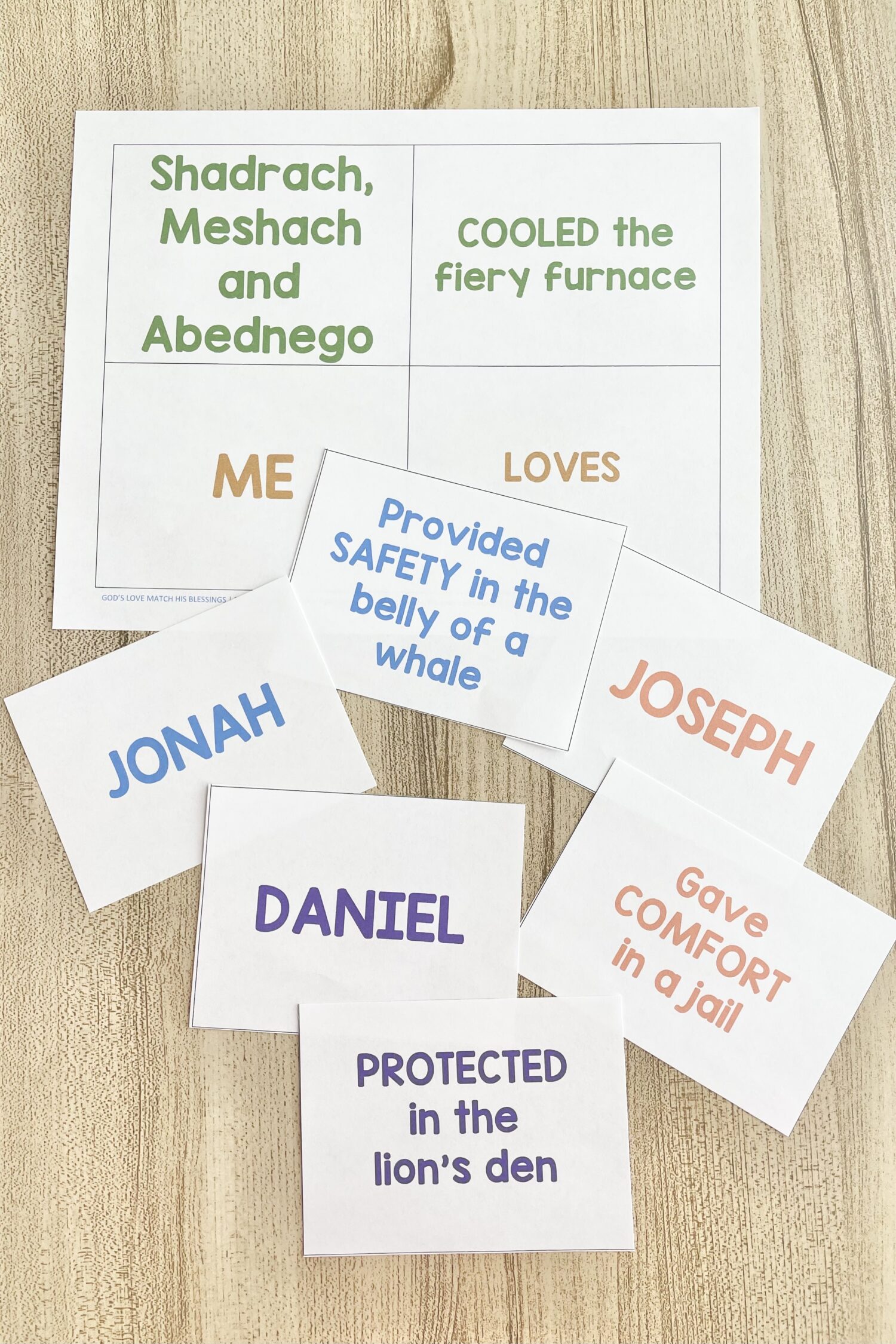 God's Love Match His Blessings - Match each name to the blessing they received from God for a neat way to focus on the message of this primary song. Includes printable matching game for LDS Primary Music Leaders and families.