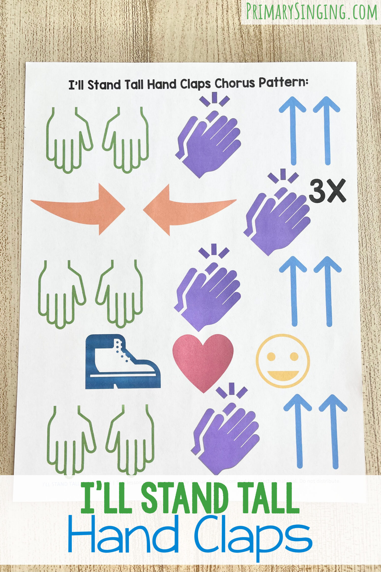 I'll Stand Tall Hand Claps - Follow along with this fun clapping pattern with repeating actions to get everyone involved during singing time!