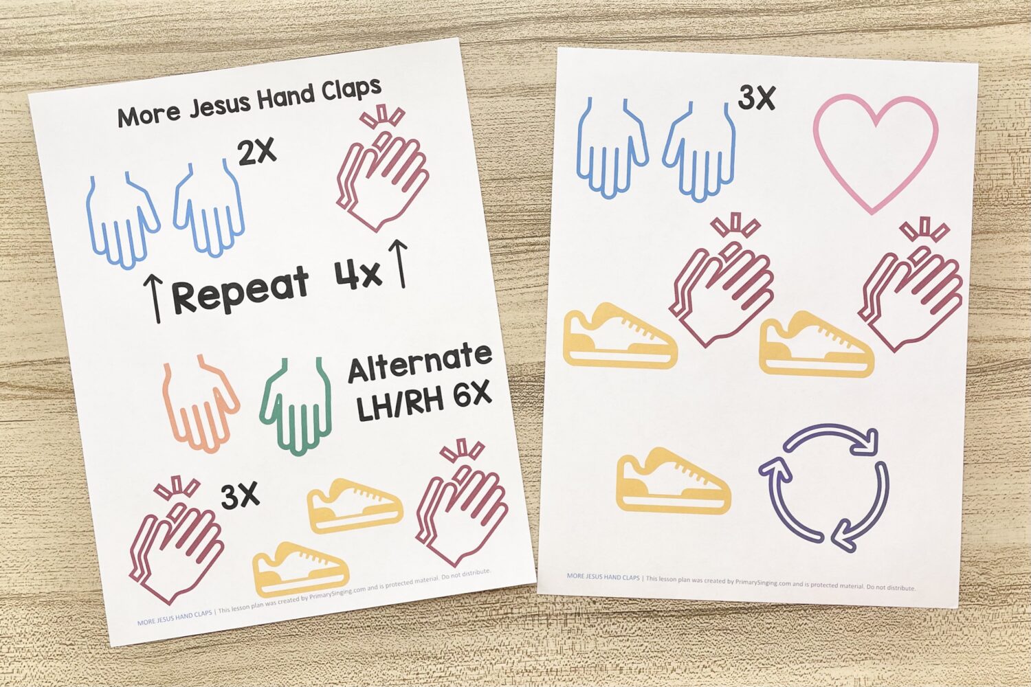 More Jesus Hand Claps - Follow this simple clapping pattern to engage both Junior and Senior primary children as you teach this new song in primary! Includes printable song helps for LDS Primary Music Leaders and families.