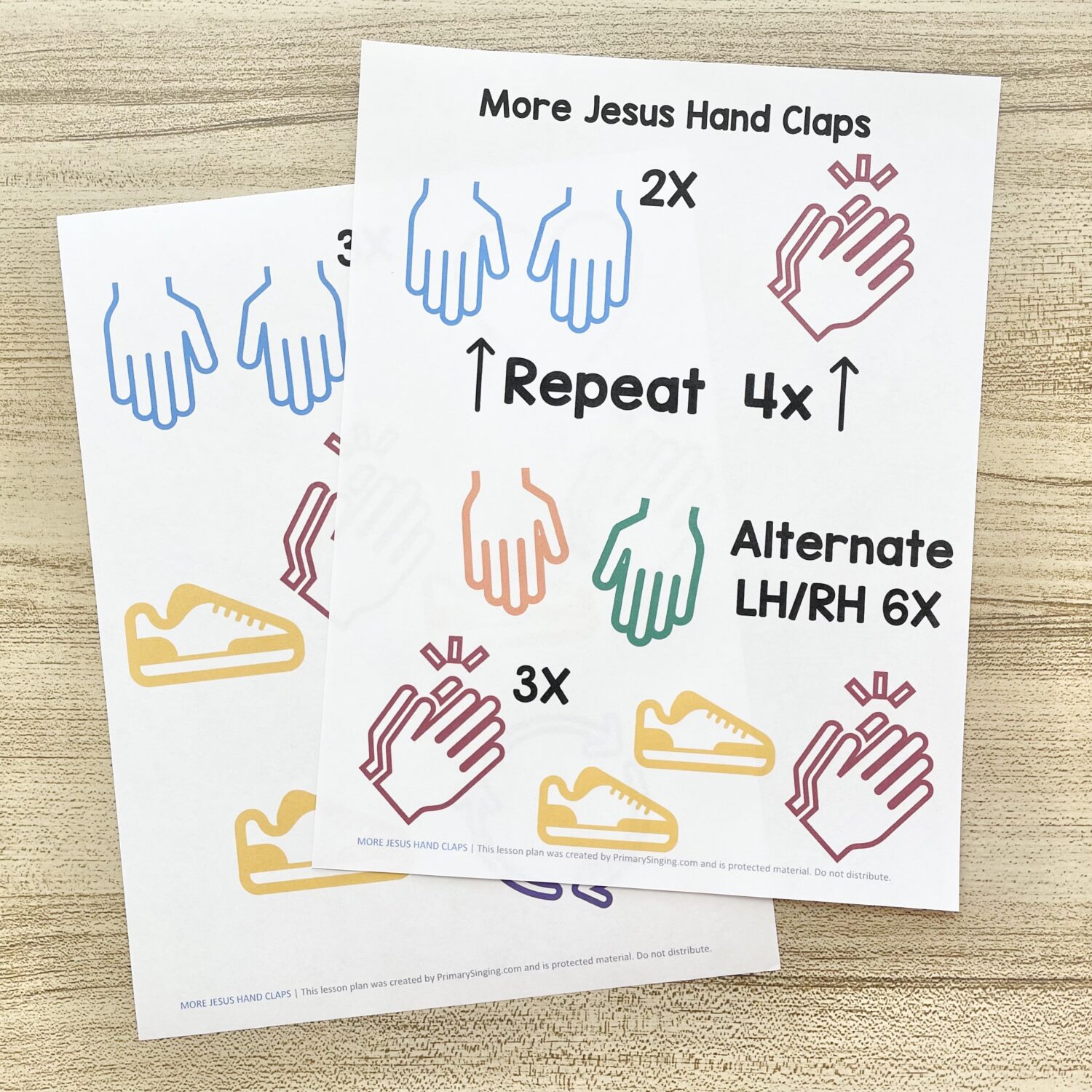 More Jesus Hand Claps - Follow this simple clapping pattern to engage both Junior and Senior primary children as you teach this new song in primary! Includes printable song helps for LDS Primary Music Leaders and families.