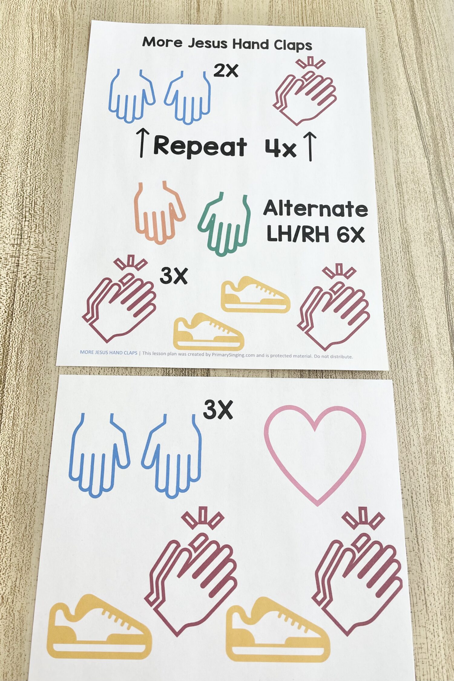 More Jesus Hand Claps - Follow this simple clapping pattern to engage both Junior and Senior primary children as you teach this new song in primary! Includes printable song helps for LDS Primary Music Leaders and families.