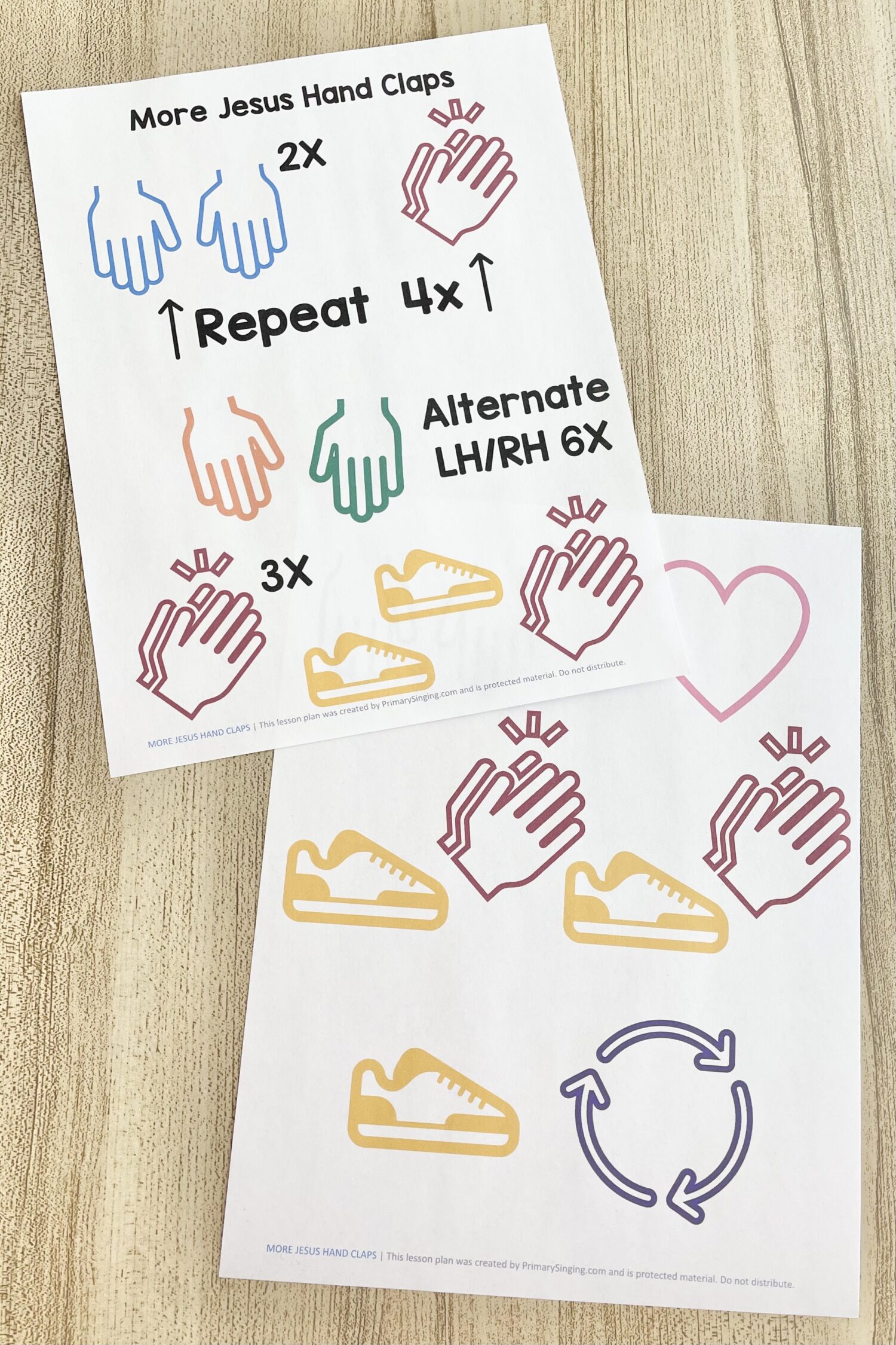 More Jesus Hand Claps - Follow this simple clapping pattern to engage both Junior and Senior primary children as you teach this new song in primary! Includes printable song helps for LDS Primary Music Leaders and families.
