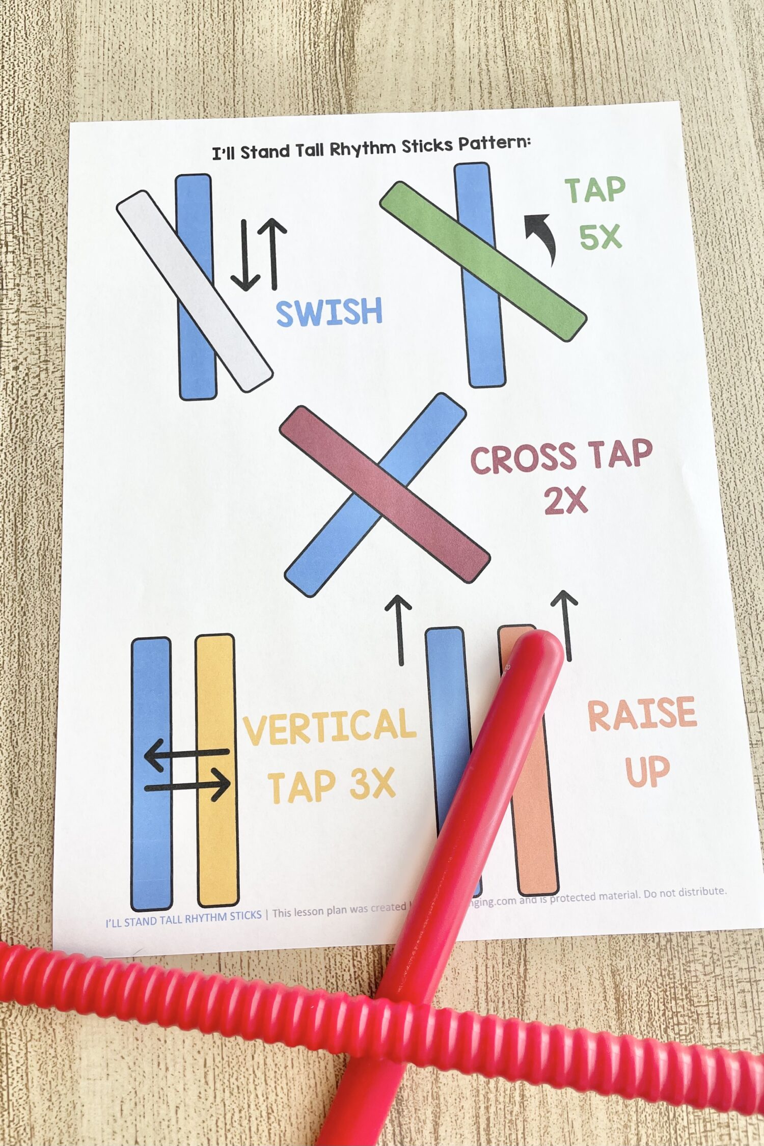 I'll Stand Tall Rhythm Sticks 3 I'll Stand Tall Rhythm Sticks - Tap along with this rhythm pattern with easy actions for each line for a fun way to focus on the verse of this primary song. Includes printable song helps for LDS Primary Music Leaders.
