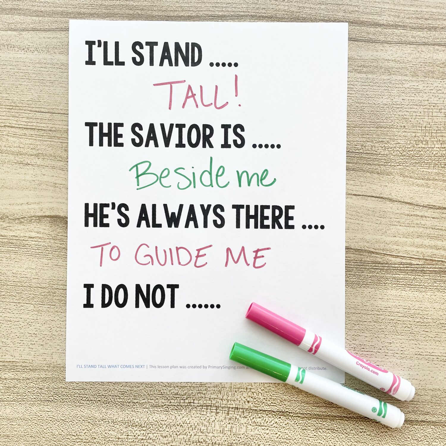 I'll Stand Tall What Comes Next 3 I'll Stand Tall What Comes Next - Complete each phrase by filling in the missing lyrics for a fun way to review this Old Testament primary song with printable song helps for LDS Primary Music Leaders.