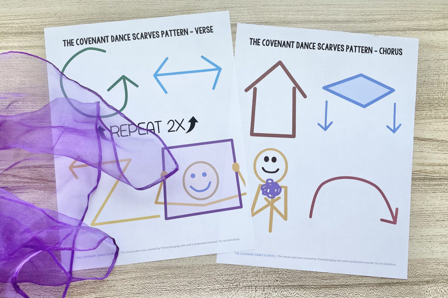 The Covenant Dance Scarves 9 The Covenant Dance Scarves - Use this fun movement idea with simple dance scarves actions for each line as you review this Old Testament primary song with printable song helps for LDS Primary Music Leaders.