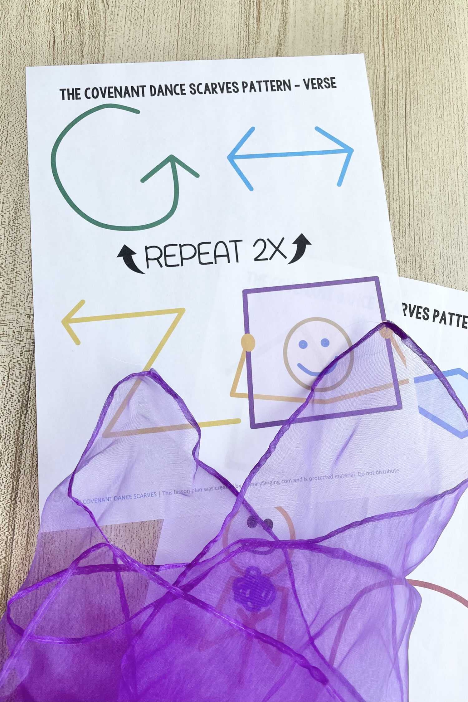 The Covenant Dance Scarves 5 The Covenant Dance Scarves - Use this fun movement idea with simple dance scarves actions for each line as you review this Old Testament primary song with printable song helps for LDS Primary Music Leaders.