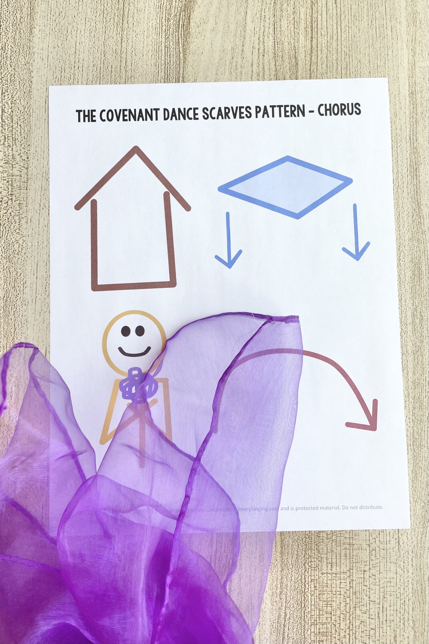 The Covenant Dance Scarves 7 The Covenant Dance Scarves - Use this fun movement idea with simple dance scarves actions for each line as you review this Old Testament primary song with printable song helps for LDS Primary Music Leaders.