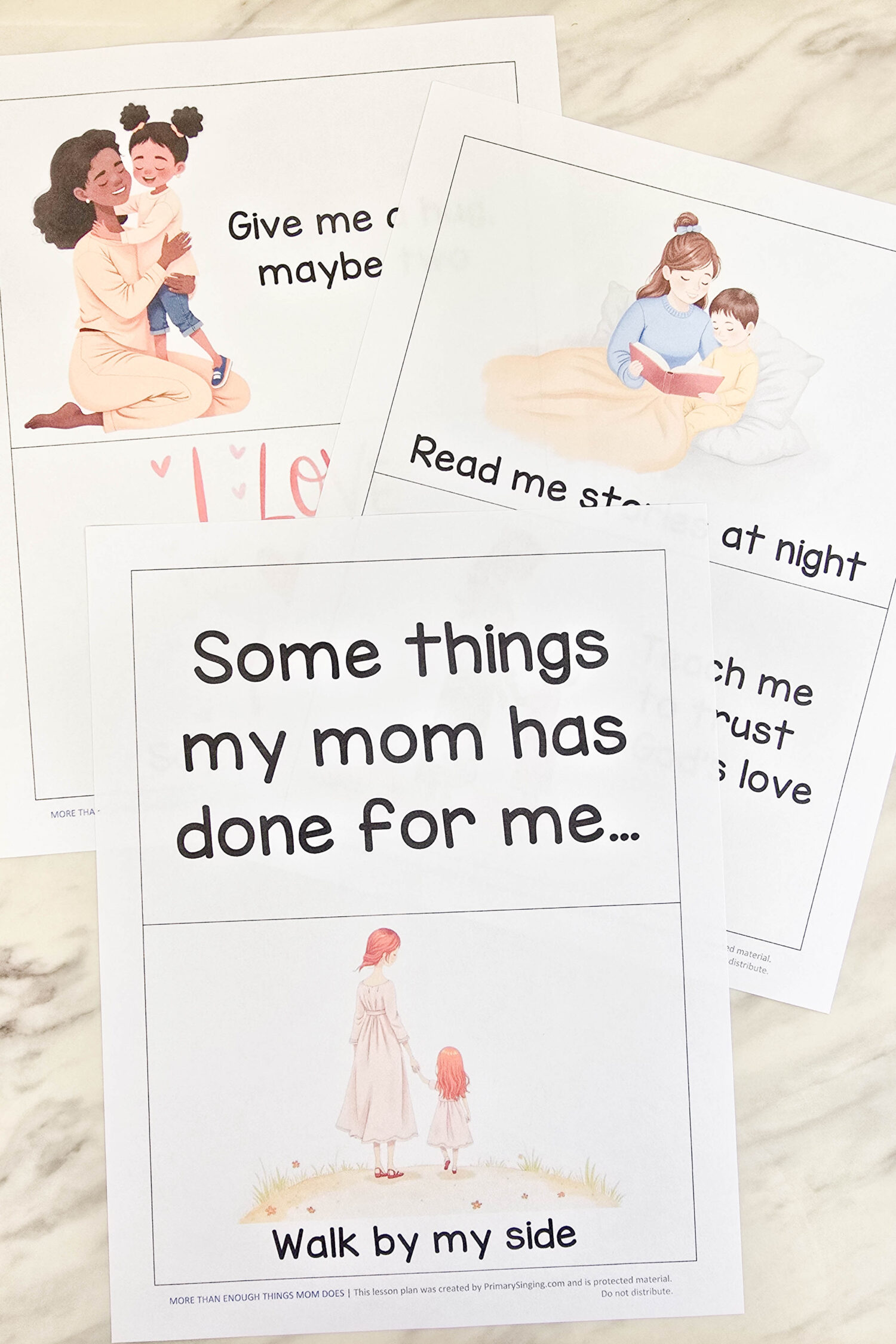 More Than Enough Things Mom Does 2 More Than Enough Things Mom Does - Use this adorable visual singing time lesson plan to help the children learn the song lyrics while also thinking about the words in the way of realizing all the things their mom does for them! Printable song helps for LDS Primary Music Leaders teaching this sweet Mother's Day song.