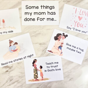 More Than Enough Things Mom Does - Use this adorable visual singing time lesson plan to help the children learn the song lyrics while also thinking about the words in the way of realizing all the things their mom does for them! Printable song helps for LDS Primary Music Leaders teaching this sweet Mother's Day song.