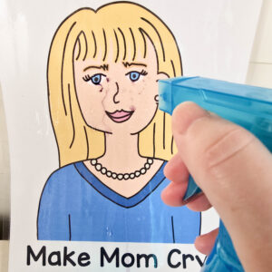 Mother Dear Make Mom Cry singing time idea - Pick a mom to sing to, color a mom, or try to make her cry! Lots of ways to use this fun activity to review your Mother's Day song of choice. Printable song helps and lesson plan for LDS Primary music leaders.