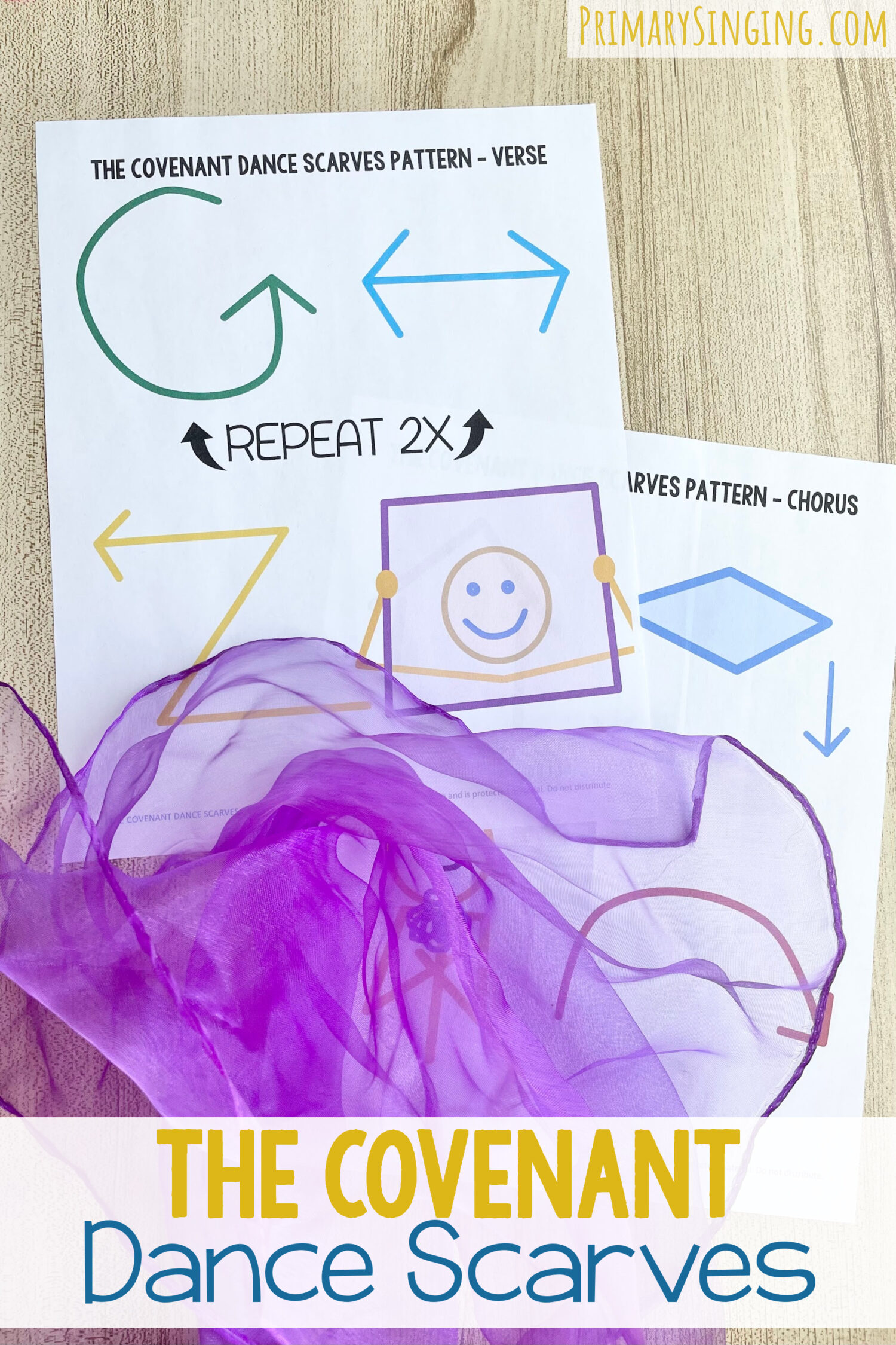 The Covenant Dance Scarves 1 The Covenant Dance Scarves - Use this fun movement idea with simple dance scarves actions for each line as you review this Old Testament primary song with printable song helps for LDS Primary Music Leaders.