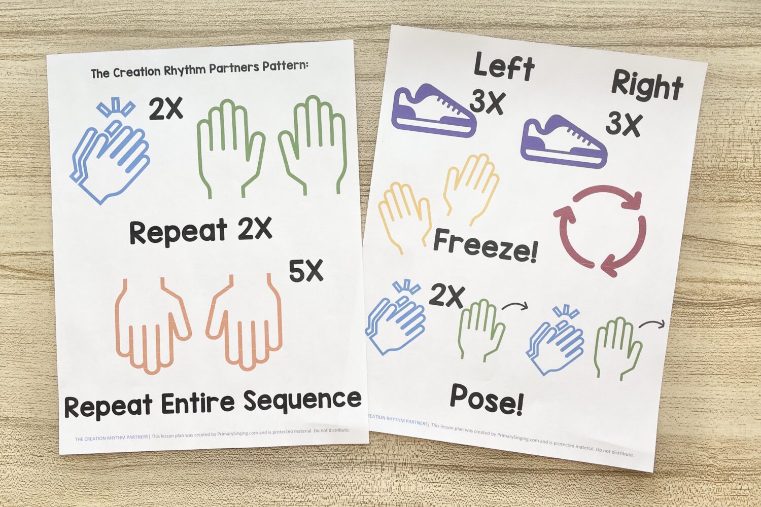The Creation Flip Chart 5 The Creation Rhythm Partners - Try this partner movement pattern with simple actions for a fun way to get everyone involved during singing time!
