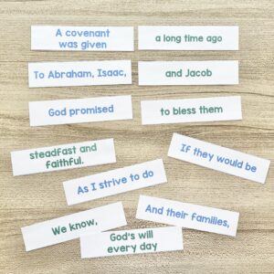 The Covenant Match the Lyrics - Match the words to complete each song phrase for a fun way to review this Old Testament primary song with printable song helps for LDS Primary Music Leaders.