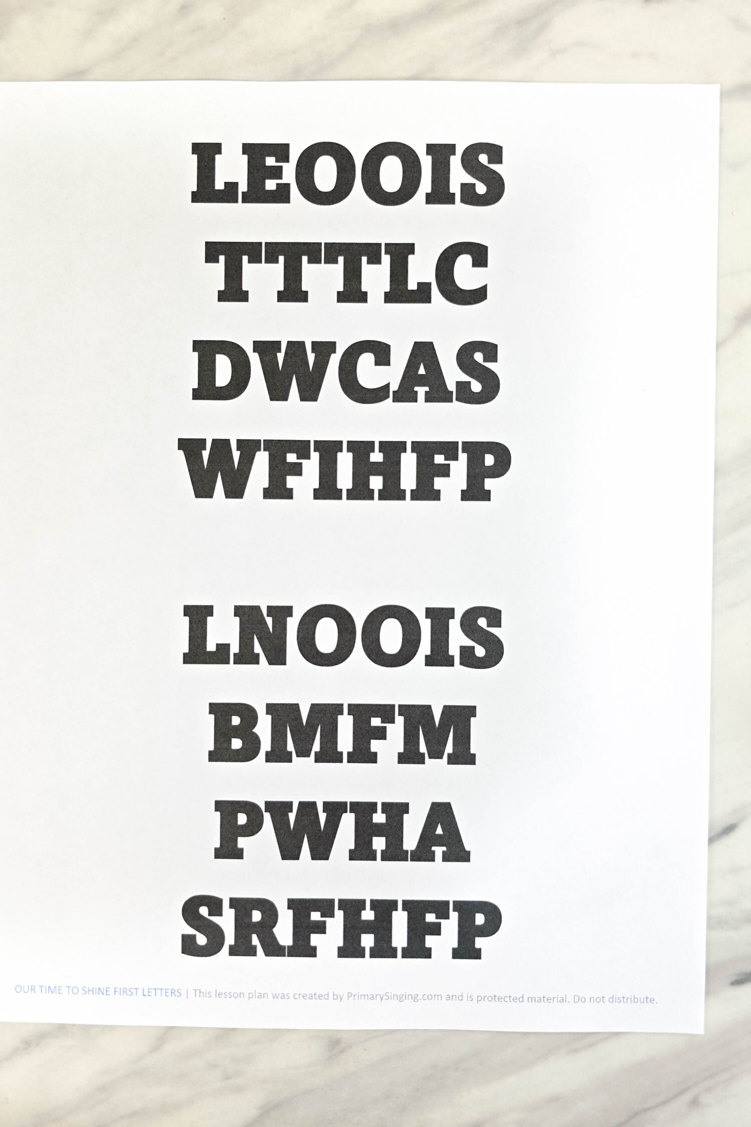 Our Time to Shine First Letters 2 Our Time to Shine First Letters - Use this fun singing time activity to engage your logical thinkers to decode and learn the song line by line. Printable song helps for LDS Primary music leaders.