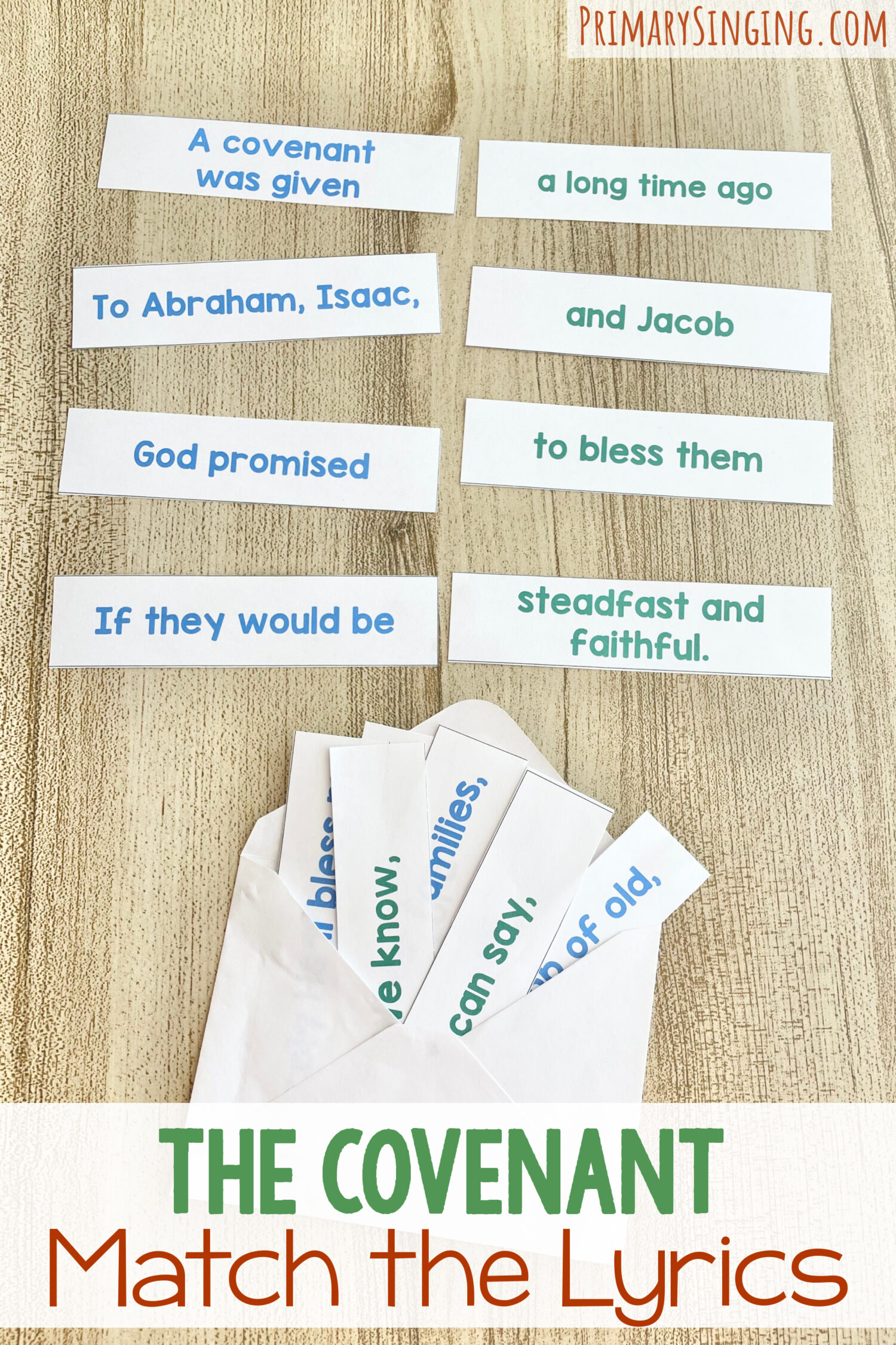 The Covenant Match the Lyrics 1 The Covenant Match the Lyrics - Match the words to complete each song phrase for a fun way to review this Old Testament primary song with printable song helps for LDS Primary Music Leaders.