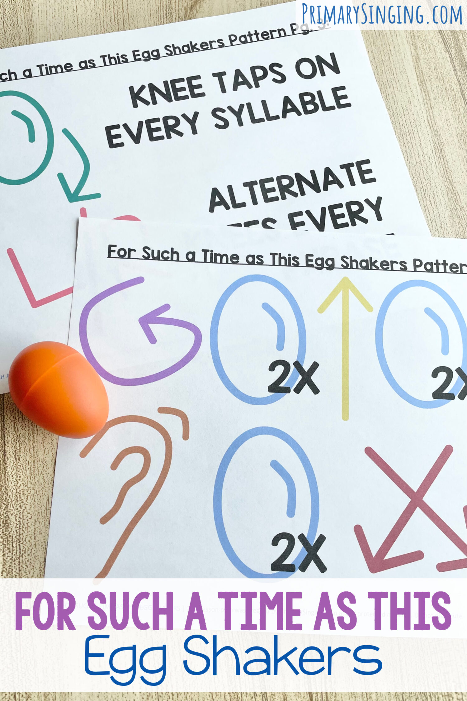 For Such a time as This Egg Shakers - Follow this fun egg shaker rhythm pattern for a fun and engaging singing time review idea with printable song helps for LDS Primary Music Leaders teaching this Old Testament primary song.