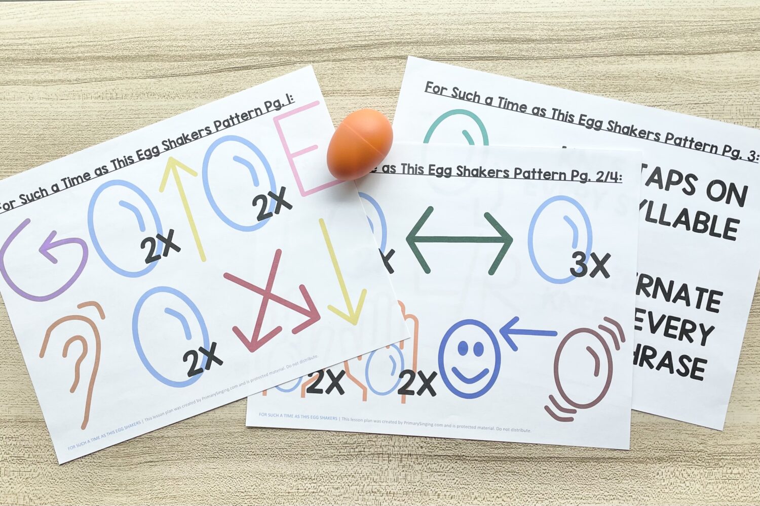 For Such a time as This Egg Shakers - Follow this fun egg shaker rhythm pattern for a fun and engaging singing time review idea with printable song helps for LDS Primary Music Leaders teaching this Old Testament primary song.
