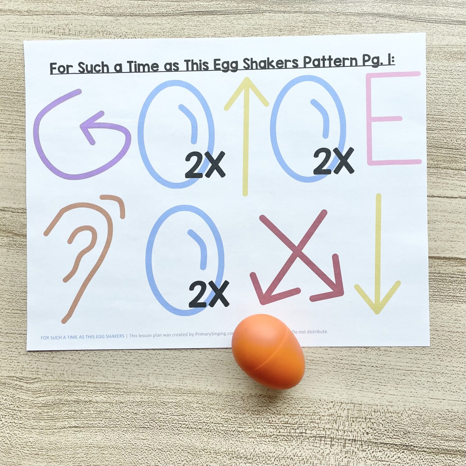 For Such a time as This Egg Shakers - Follow this fun egg shaker rhythm pattern for a fun and engaging singing time review idea with printable song helps for LDS Primary Music Leaders teaching this Old Testament primary song.