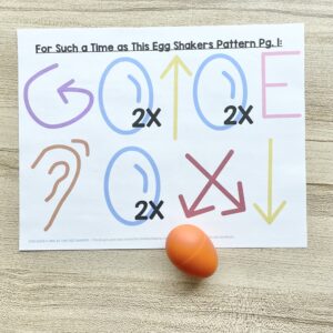 For Such a time as This Egg Shakers - Follow this fun egg shaker rhythm pattern for a fun and engaging singing time review idea with printable song helps for LDS Primary Music Leaders teaching this Old Testament primary song.