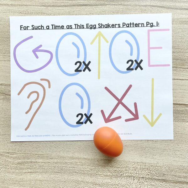 For Such a Time as This Egg Shakers 1 For Such a time as This Egg Shakers - Follow this fun egg shaker rhythm pattern for a fun and engaging singing time review idea with printable song helps for LDS Primary Music Leaders teaching this Old Testament primary song.
